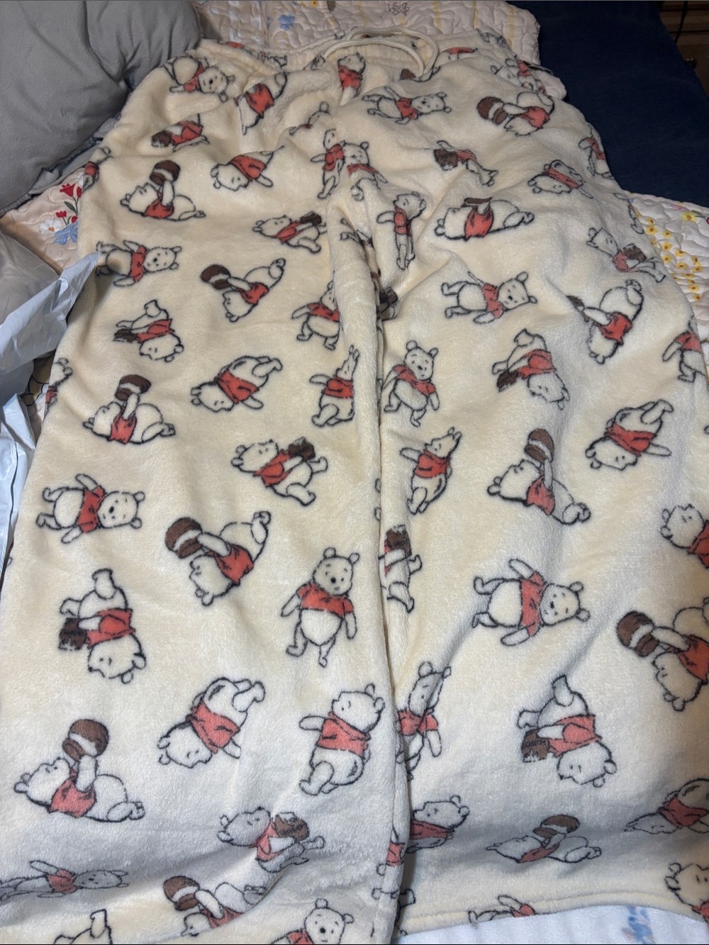 Disney Cream Fleece Pajama Pants with Pooh